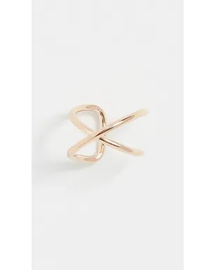 Zoe Chicco 14k Gold 細身のXワイヤー イヤーカフ イエローゴールド - サムネイル2