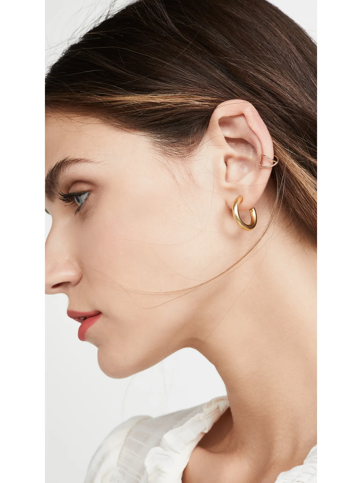 Zoe Chicco 14k Gold 細身のXワイヤー イヤーカフ イエローゴールド - 画像3