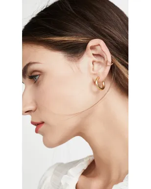 Zoe Chicco 14k Gold 細身のXワイヤー イヤーカフ イエローゴールド - サムネイル3