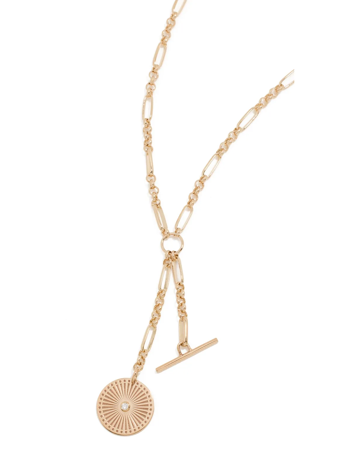 Zoe Chicco ゾーイ・チコ 14k ベゼルダイヤモンド ラリエット ネックレス イエローゴールド - 画像1
