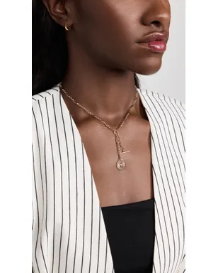 Zoe Chicco ゾーイ・チコ 14k ベゼルダイヤモンド ラリエット ネックレス イエローゴールド - サムネイル3