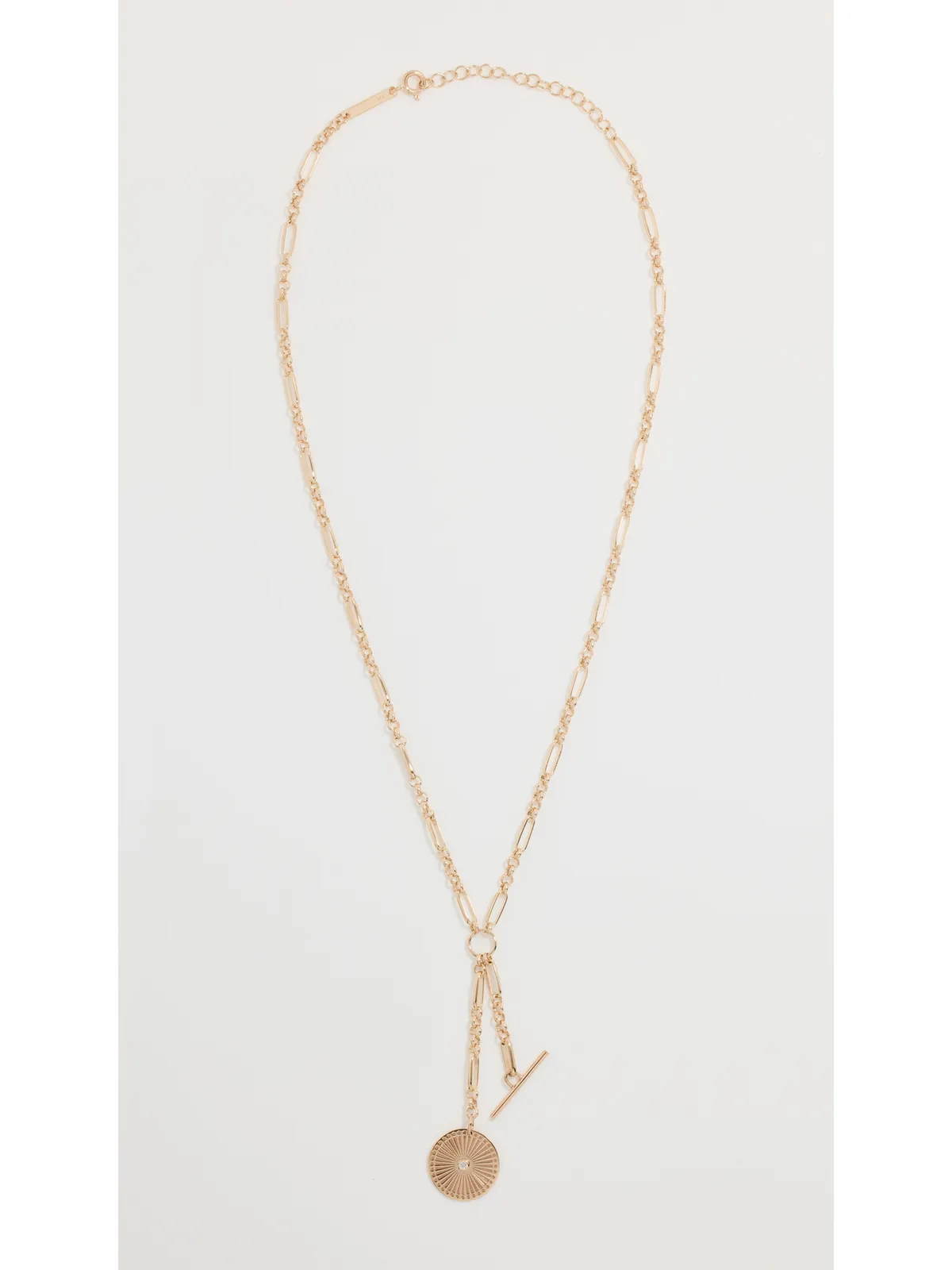 Zoe Chicco ゾーイ・チコ 14k ベゼルダイヤモンド ラリエット ネックレス イエローゴールド - 画像4