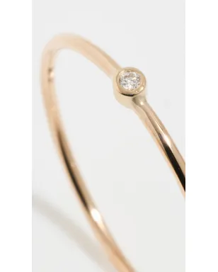 Zoe Chicco 14k イエローゴールド ダイヤモンド ベゼル 細身 バンド リング - サムネイル6