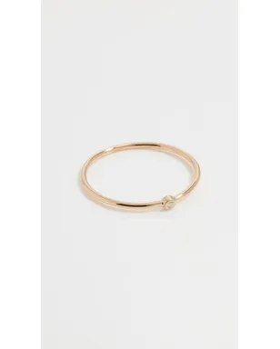 Zoe Chicco 14k イエローゴールド ダイヤモンド ベゼル 細身 バンド リング - サムネイル2