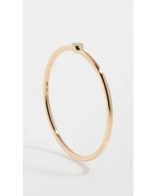 Zoe Chicco 14k イエローゴールド ダイヤモンド ベゼル 細身 バンド リング - サムネイル4