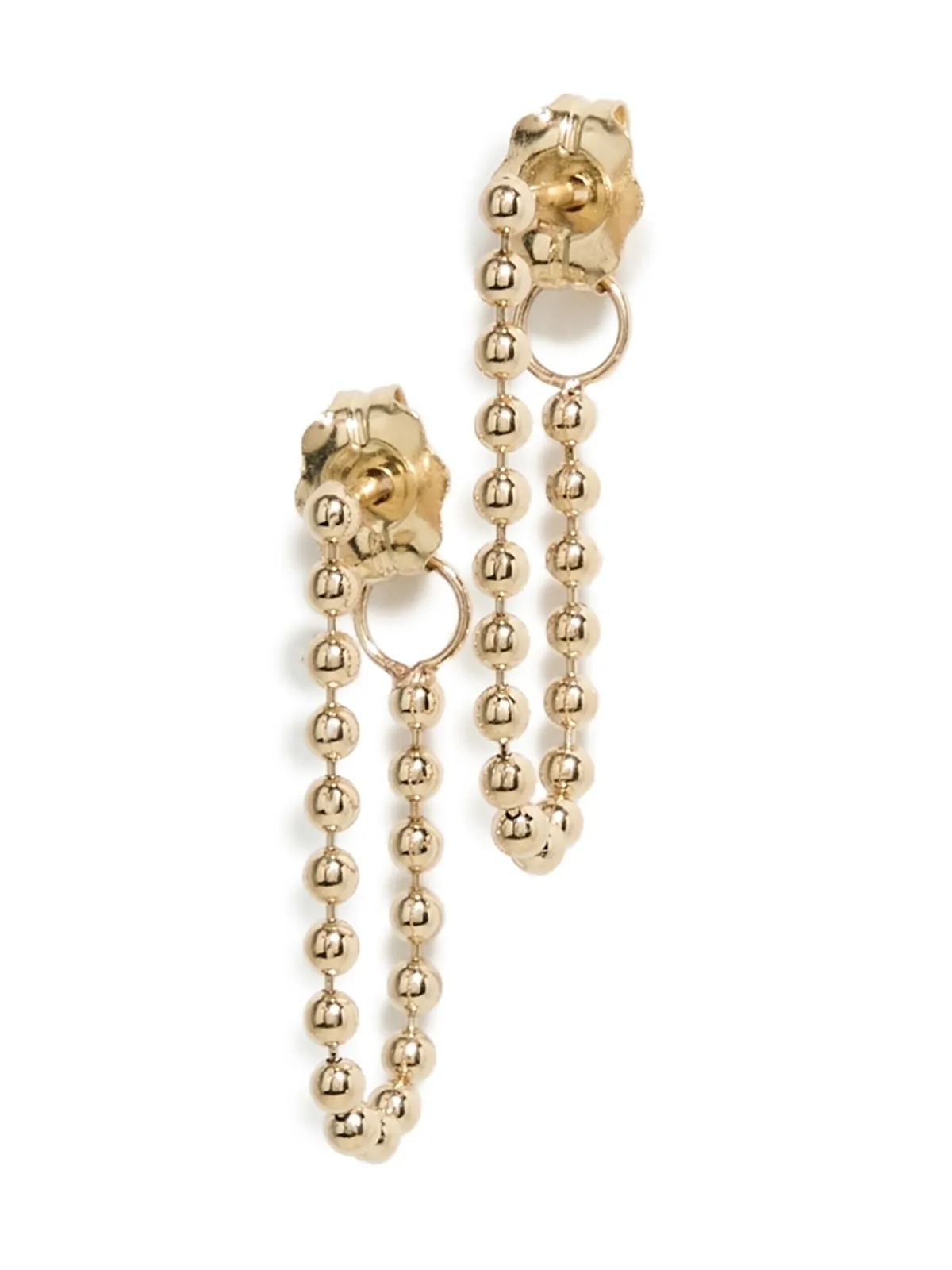 Zoe Chicco 14k Gold ビーズチェーン ピアス - 画像1