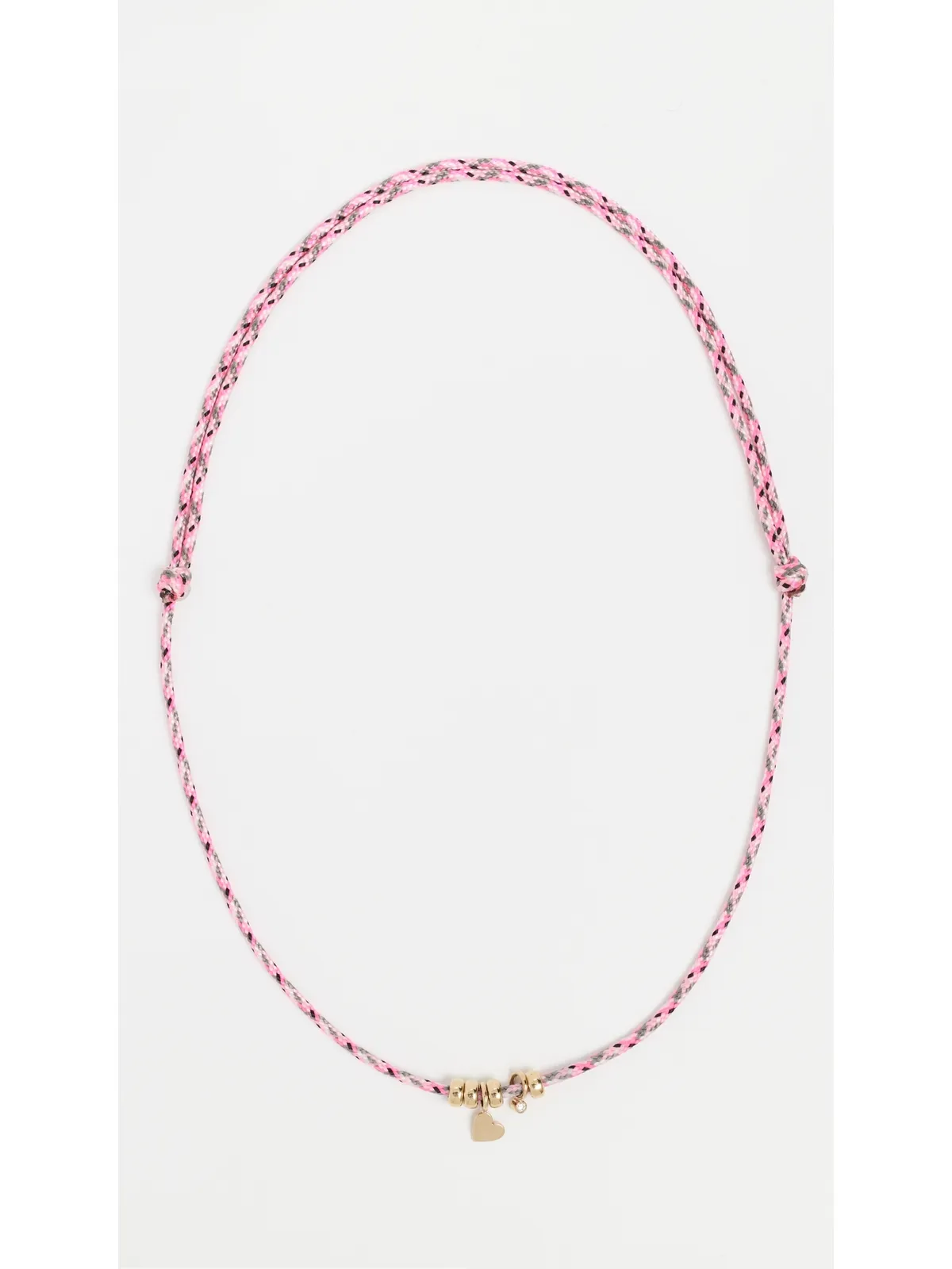 Zoe Chicco 14k ミディ ハート パラコード ネックレス - 画像2