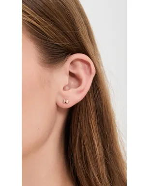 Zoe Chicco 14kゴールド Itty Bitty Bow 片耳スタッドピアス - サムネイル3