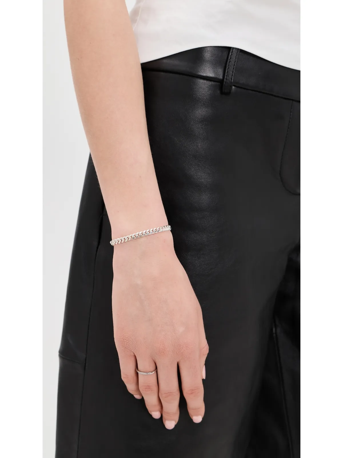 Zoe Chicco スターリングシルバー カーブチェーン ブレスレット - 画像3