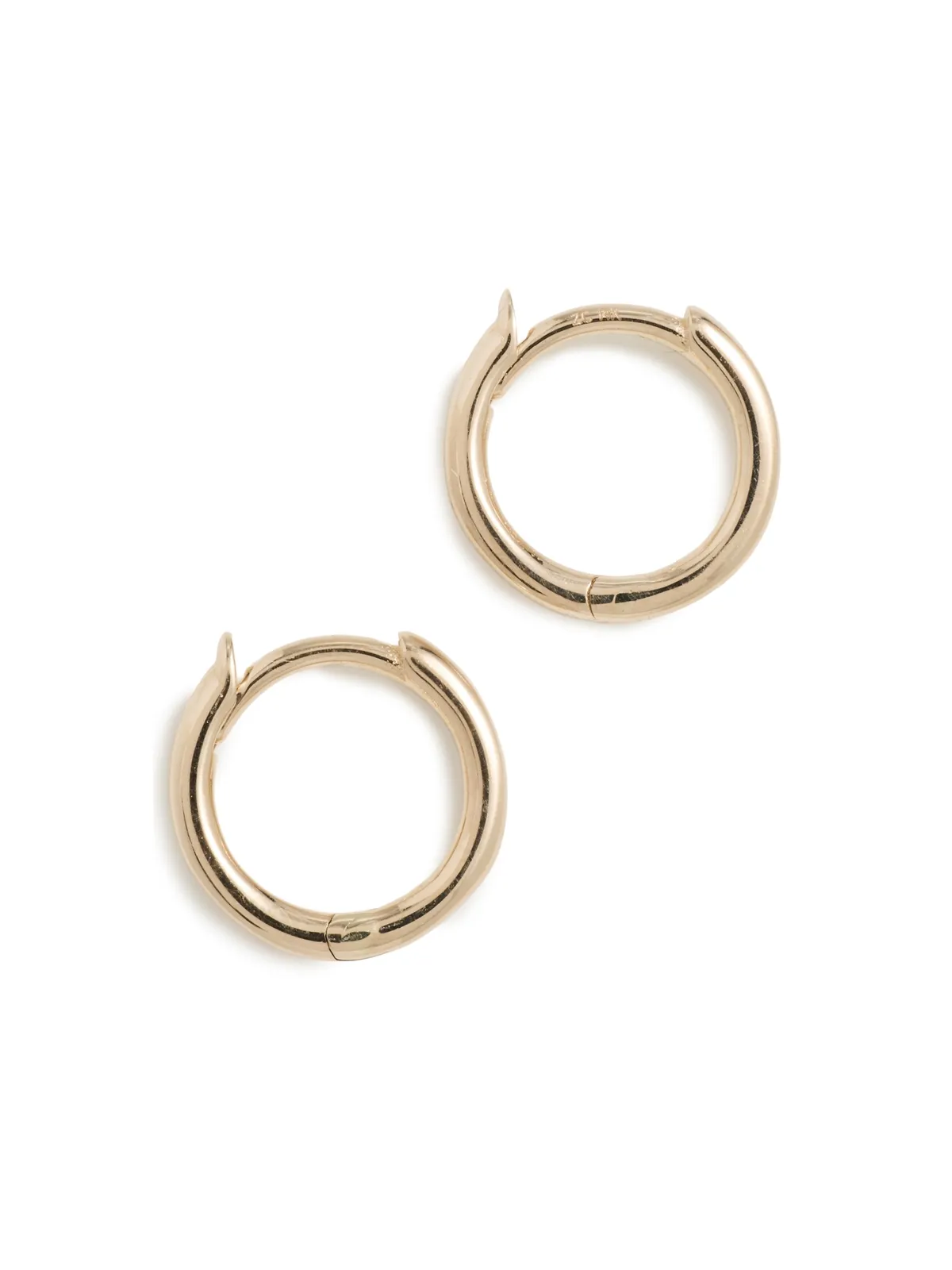 Zoe Chicco 14k Gold 小型ヒンジ付きフープピアス イエローゴールド - 画像1