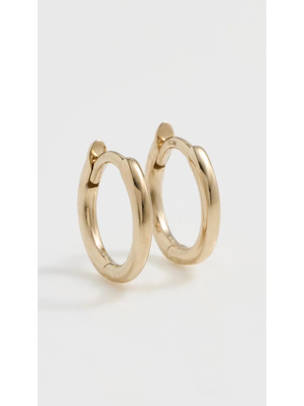 Zoe Chicco 14k Gold 小型ヒンジ付きフープピアス イエローゴールド - 画像2