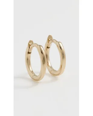 Zoe Chicco 14k Gold 小型ヒンジ付きフープピアス イエローゴールド - サムネイル2