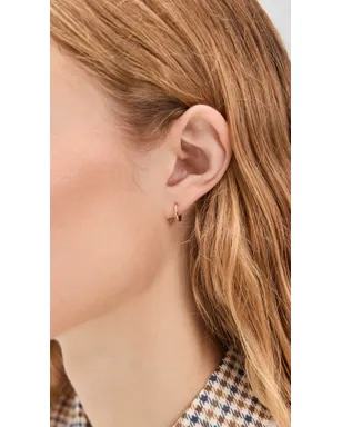 Zoe Chicco 14k Gold 小型ヒンジ付きフープピアス イエローゴールド - サムネイル3