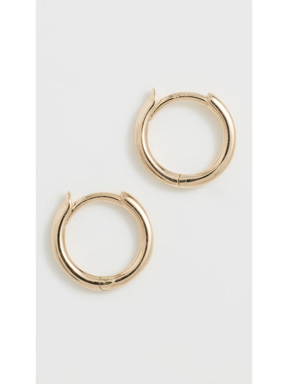Zoe Chicco 14k Gold 小型ヒンジ付きフープピアス イエローゴールド - 画像4