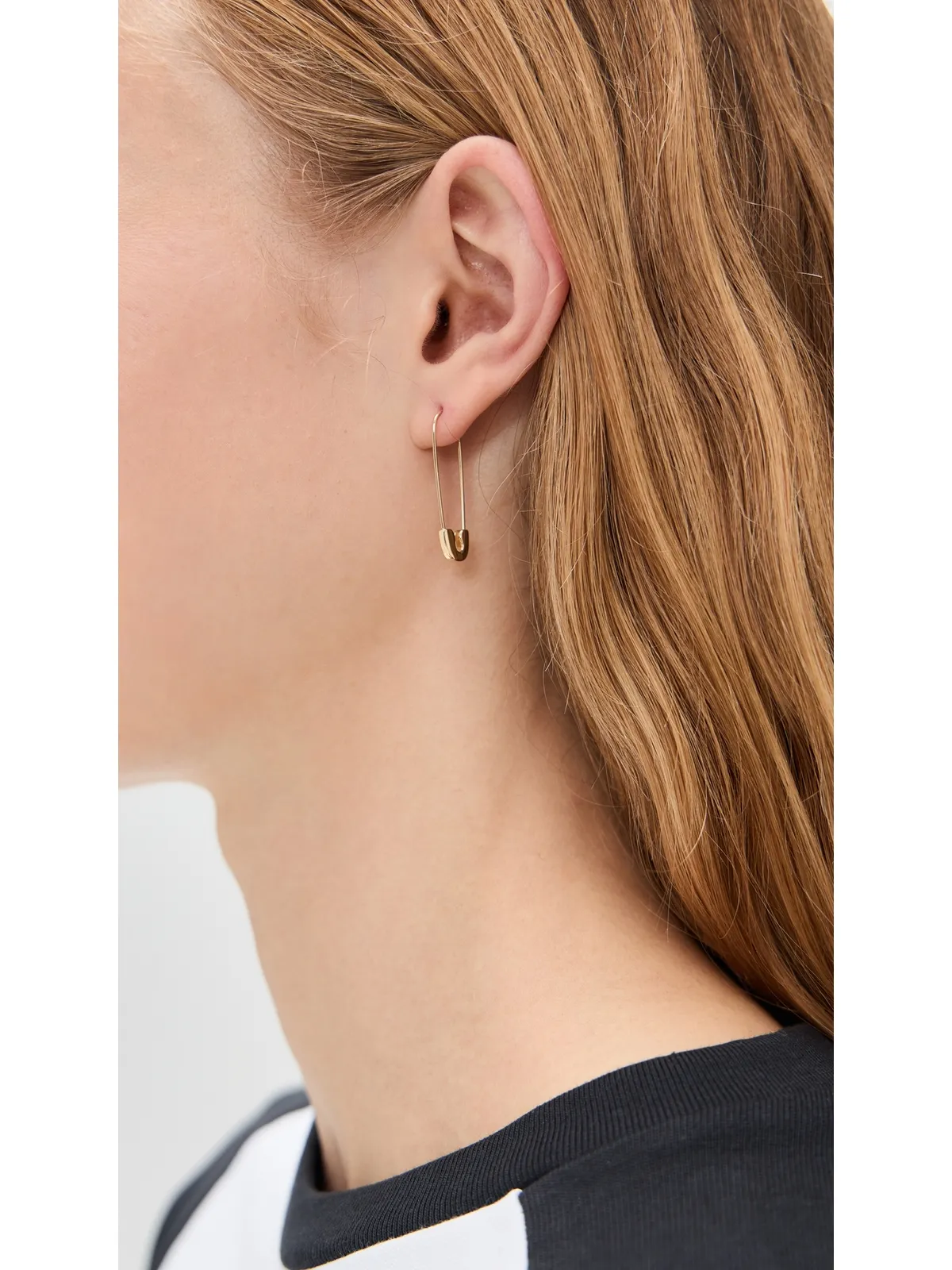 Zoe Chicco 14k Gold Safety Pin 片耳ピアス - 画像3