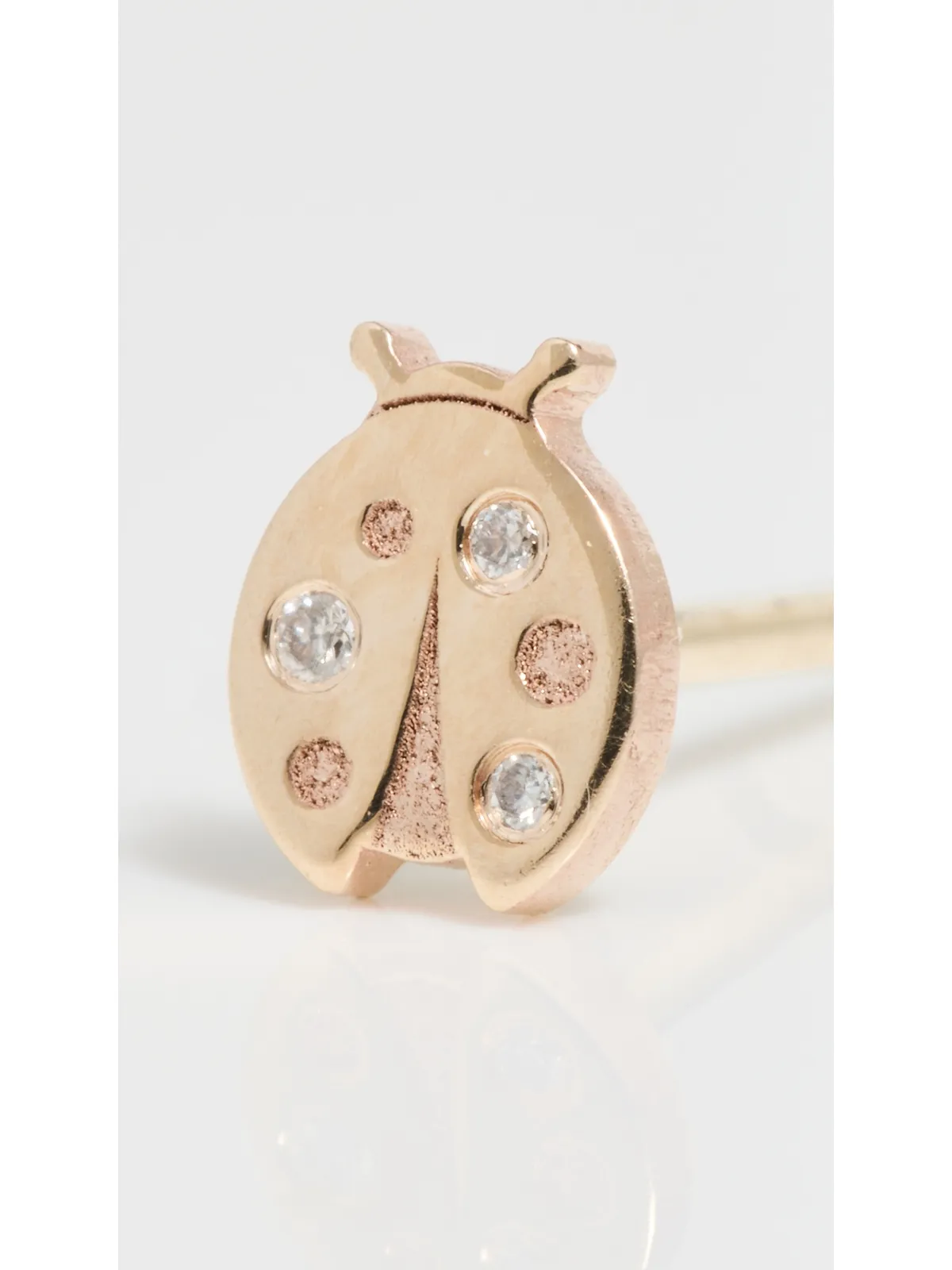 Zoe Chicco 14k Gold テントウムシ ダイヤモンド スタッド ピアス - 画像5