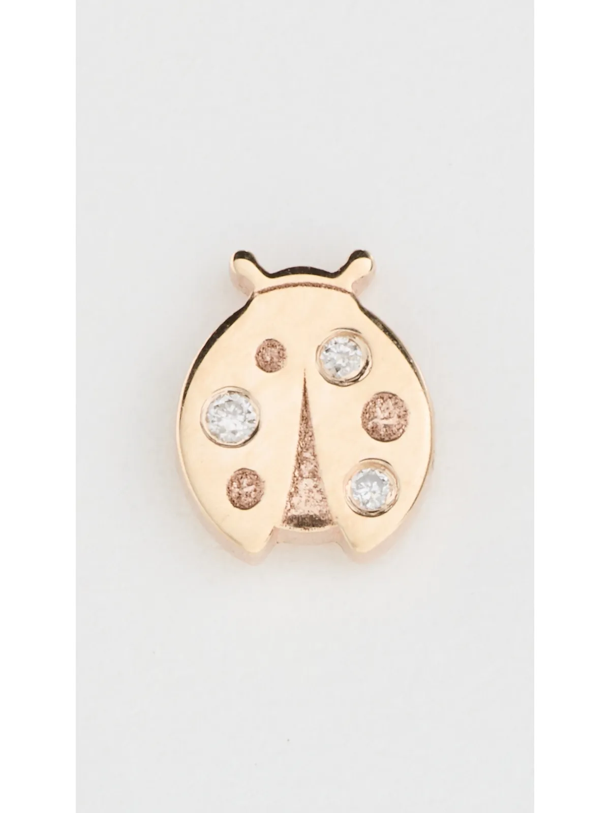 Zoe Chicco 14k Gold テントウムシ ダイヤモンド スタッド ピアス - 画像2