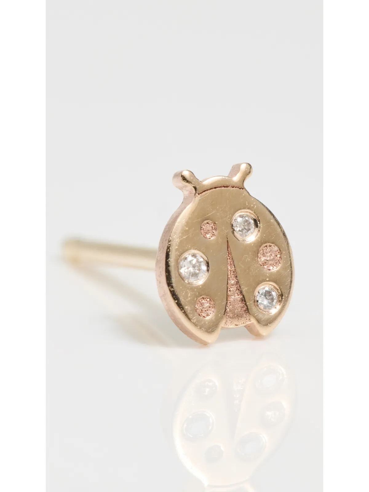 Zoe Chicco 14k Gold テントウムシ ダイヤモンド スタッド ピアス - 画像4