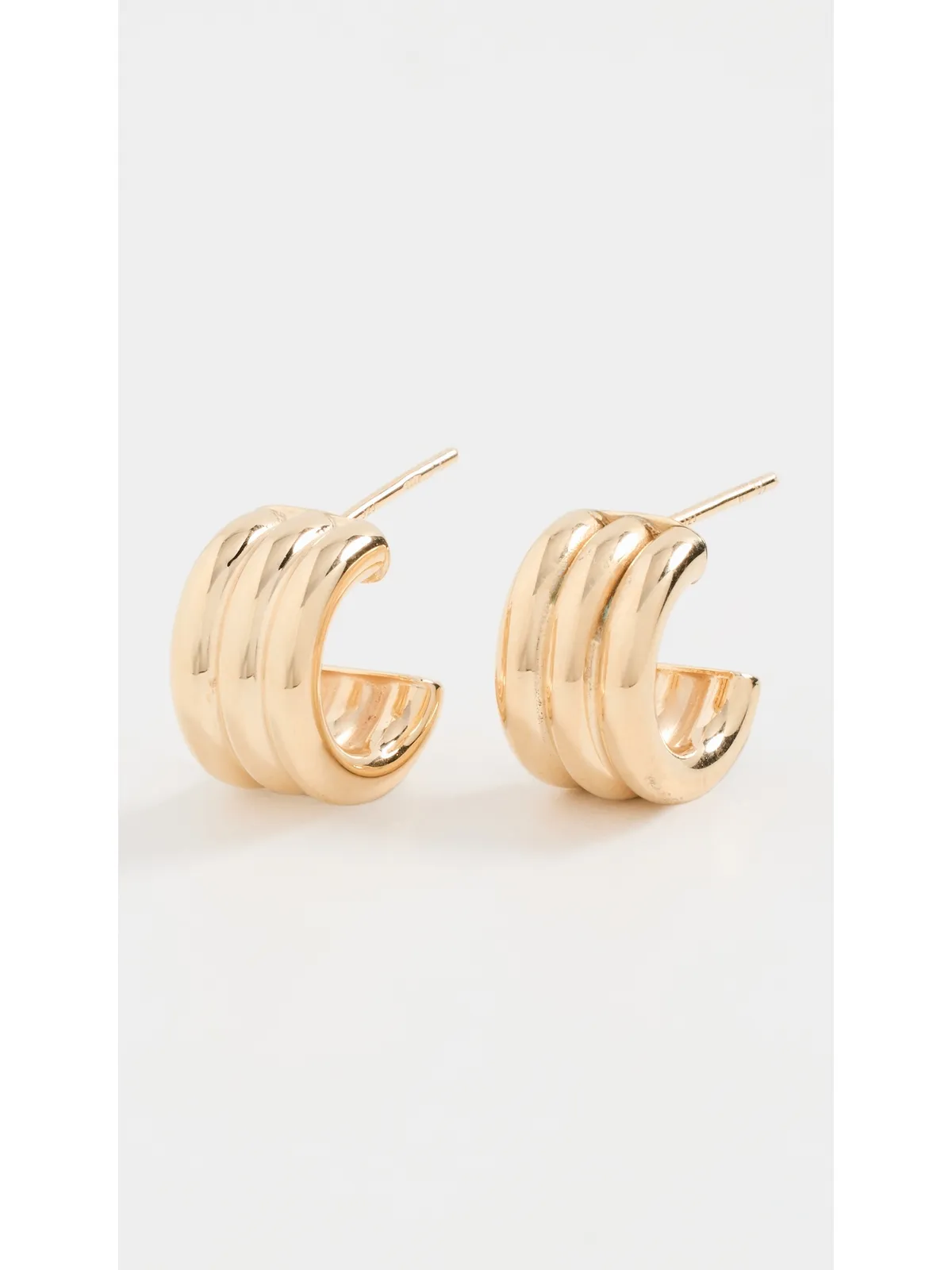 Jennifer Zeuner Jewelry アレグラ 1/2フープ ゴールド ピアス - 画像4