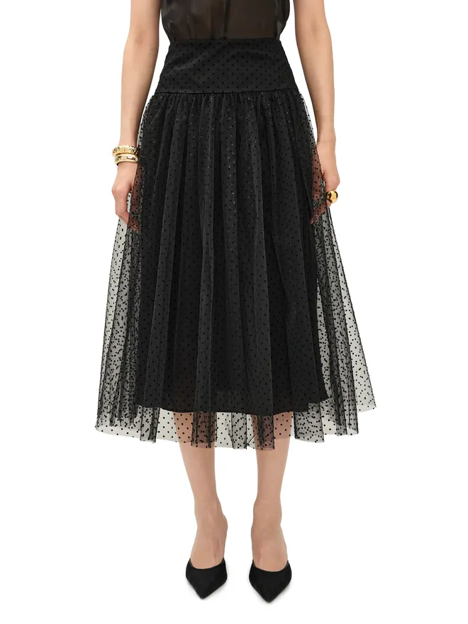 Zimmermann Zimmermann チュールドット ミディスカート（ブラック）の商品画像