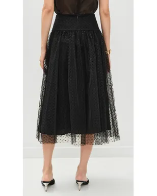 Zimmermann チュールドット ミディスカート（ブラック） - サムネイル3