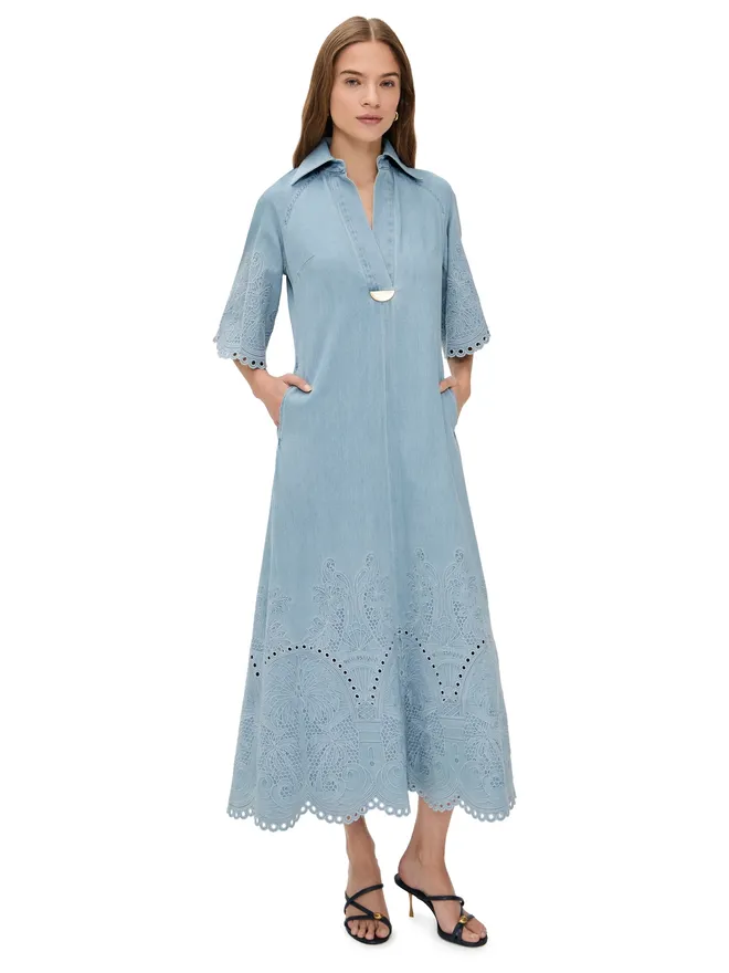 Zimmermann Zimmermann デイライト デニム ミディドレス Ice Stormの商品画像