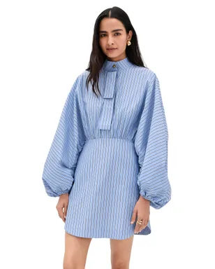 Zimmermann ドローストリングストライプ ミニドレス ハイドレンジアストライプ - サムネイル1