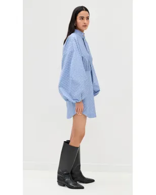 Zimmermann ドローストリングストライプ ミニドレス ハイドレンジアストライプ - サムネイル4