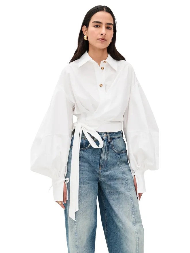Zimmermann Zimmermann リベリオン ポプリン ラップ ブラウス アイボリーの商品画像