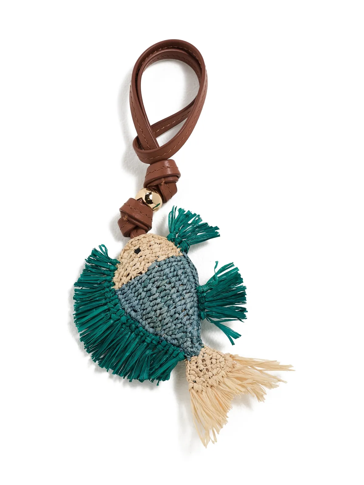 Zimmermann 魚モチーフ ラフィア バッグチャーム ブルー - 画像1