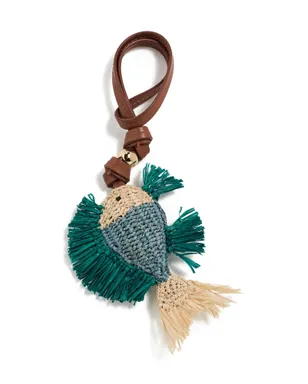 Zimmermann 魚モチーフ ラフィア バッグチャーム ブルー - サムネイル1