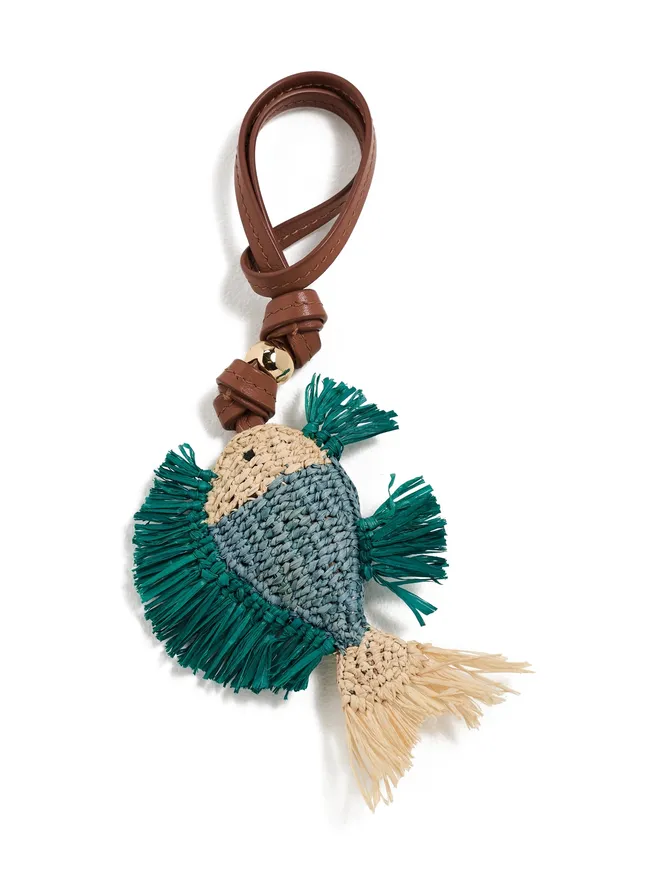 Zimmermann Zimmermann 魚モチーフ ラフィア バッグチャーム ブルーの商品画像
