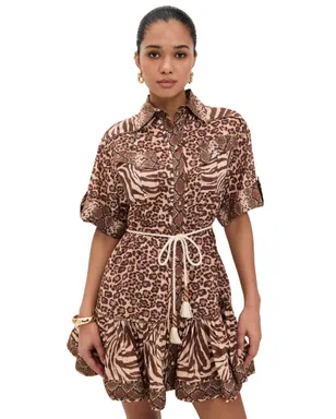 Zimmermann ワンダーラスト ランタン ミニドレス スプライスドプリント - サムネイル1