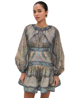 Zimmermann ワンダーラスト ミニドレス テープストリーブルー・マルチ - サムネイル1