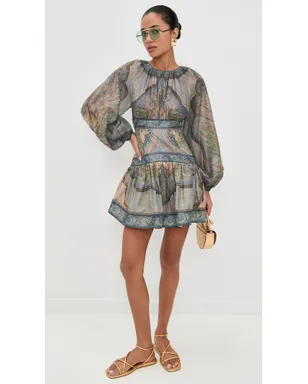 Zimmermann ワンダーラスト ミニドレス テープストリーブルー・マルチ - サムネイル5