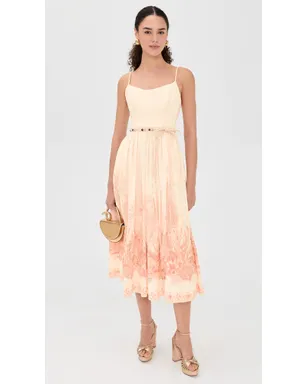 Zimmermann ワンダーラスト コルセット ミディドレス コーラル トワイル - サムネイル5
