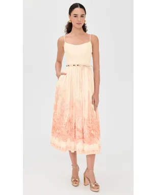 Zimmermann ワンダーラスト コルセット ミディドレス コーラル トワイル - サムネイル2