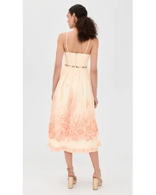 Zimmermann ワンダーラスト コルセット ミディドレス コーラル トワイル - サムネイル3