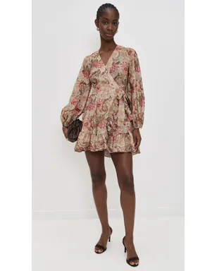 Zimmermann デイライト ミニ ラップ フリル ドレス Stamp Floral Sage - サムネイル5