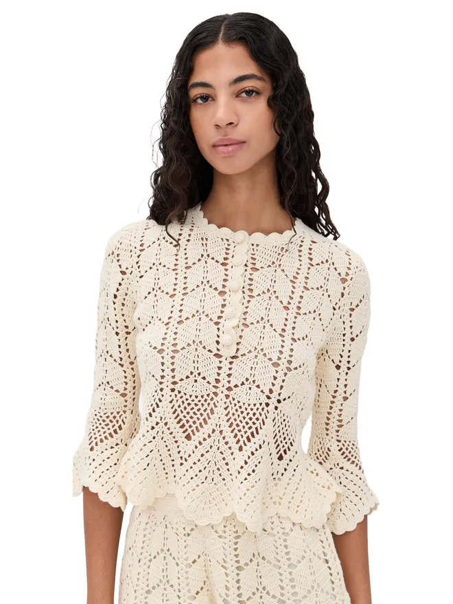 Zimmermann Zimmermann Awaken レースクロシェトップ クリームの商品画像