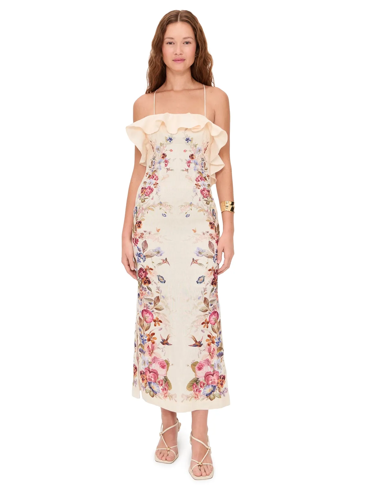 Zimmermann Patience Frill Midi Dress Vanilla Floral - 画像1
