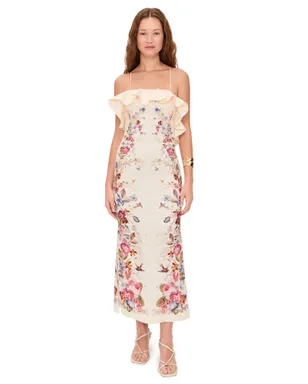 Zimmermann Patience Frill Midi Dress Vanilla Floral - サムネイル1