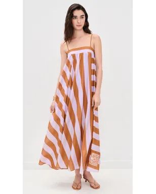 Zimmermann Indra Stripe Silk Maxi Dress Lilac Tan - サムネイル5