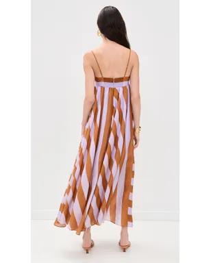 Zimmermann Indra Stripe Silk Maxi Dress Lilac Tan - サムネイル3