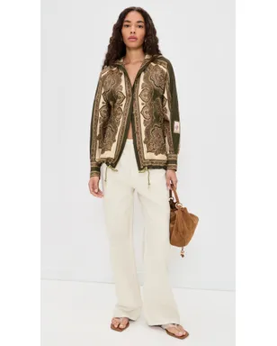 Zimmermann Mahon フード付きシャツ オリーブペイズリー - サムネイル5