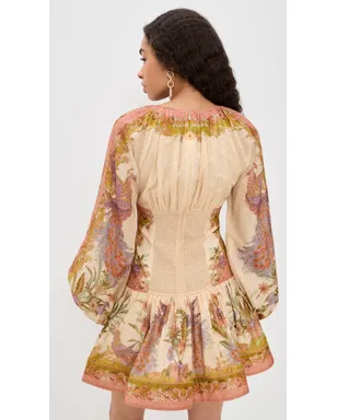 Zimmermann Indra ミニドレス チャートリューズ花柄 - サムネイル3