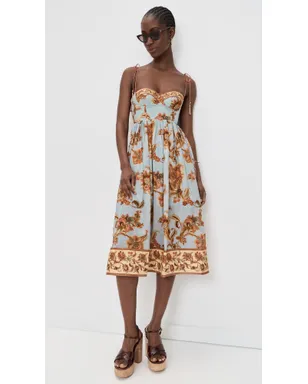 Zimmermann アスター コルセット ミディドレス ブルー・ジャコベアン - サムネイル5