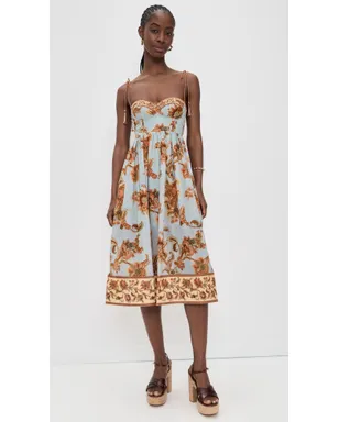 Zimmermann アスター コルセット ミディドレス ブルー・ジャコベアン - サムネイル2