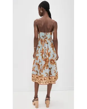 Zimmermann アスター コルセット ミディドレス ブルー・ジャコベアン - サムネイル3