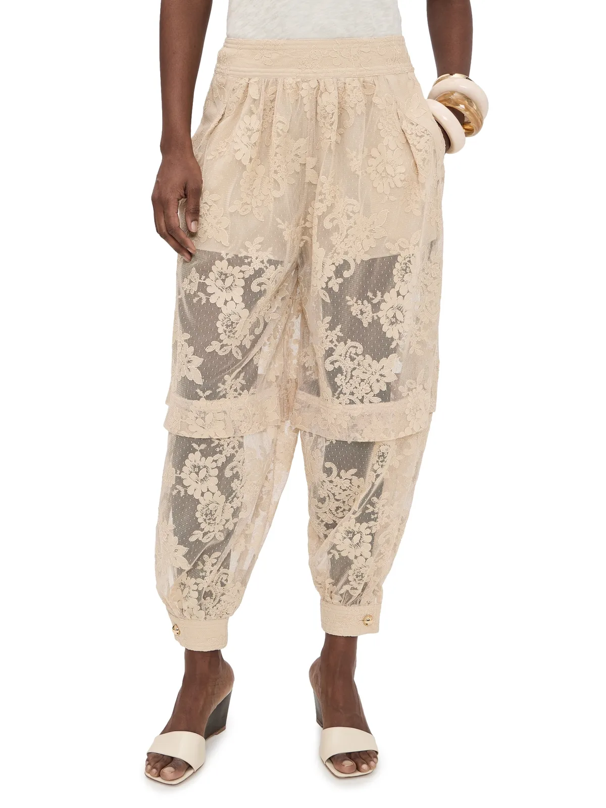 Zimmermann ルナ レース バルーンパンツ クリーム - 画像1